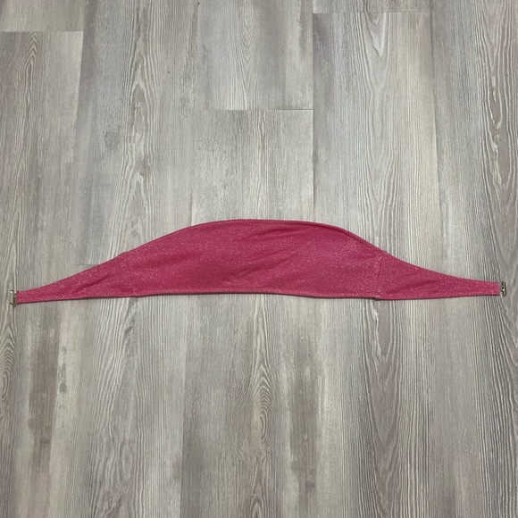 NWOT shein medium pink sparkly bandeau bikini top - Picture 1 of 5